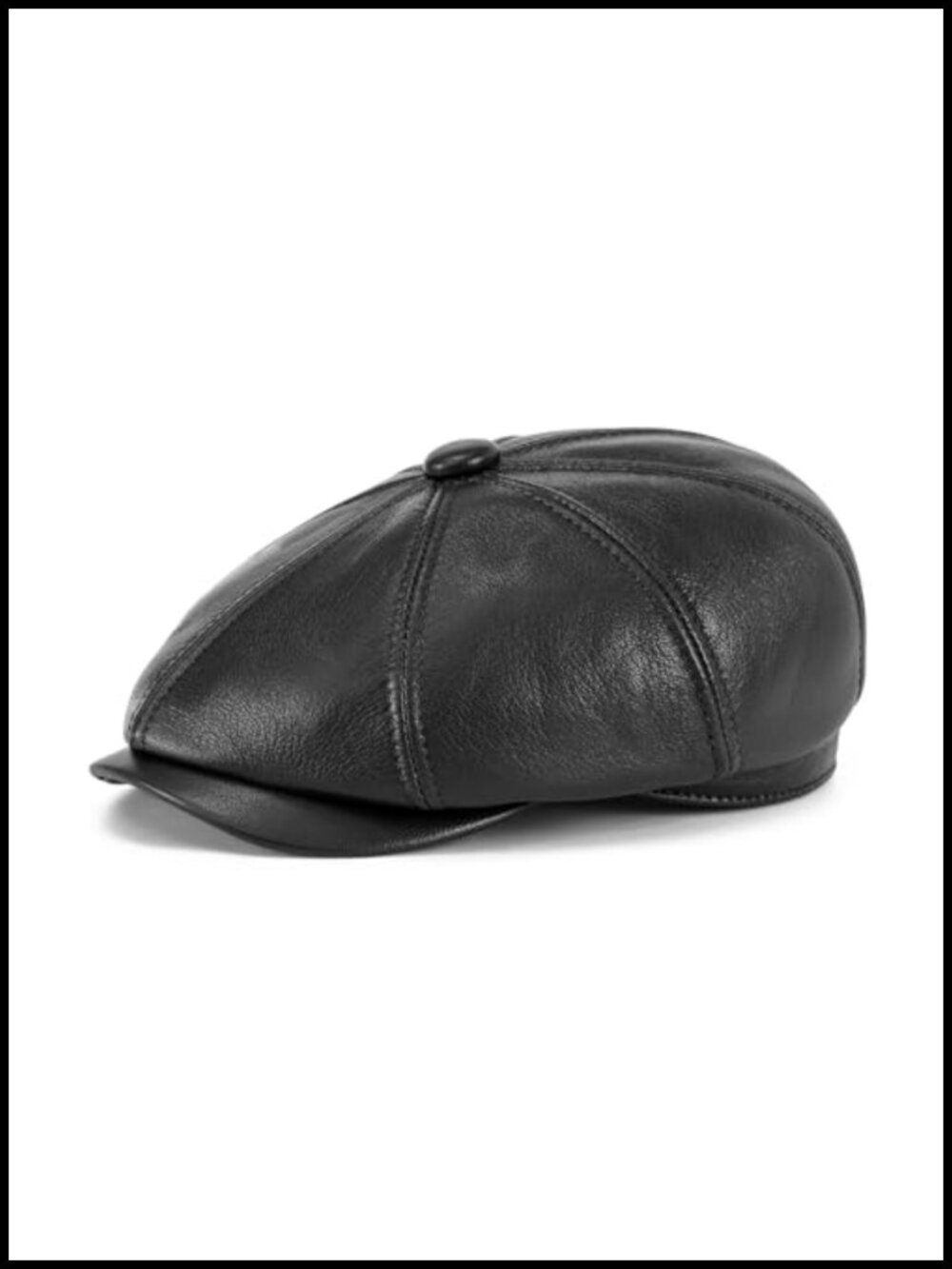 Leather Newsboy Cap 8 Panel Gatsby Hat Adjustable Fitted
